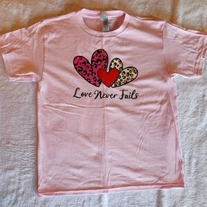 Custom Pressed- Valentine's Day- Gildan Pink Love Heart Kids Tee
